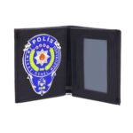 Mavi Rozetli Polis Suni Deri Cüzdan