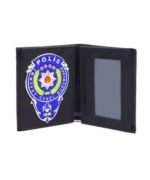 Mavi Rozetli Polis Suni Deri Cüzdan