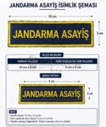 Jandarma Asayiş Nakışlı Lacivert Yaka İsimliği - Görsel 2